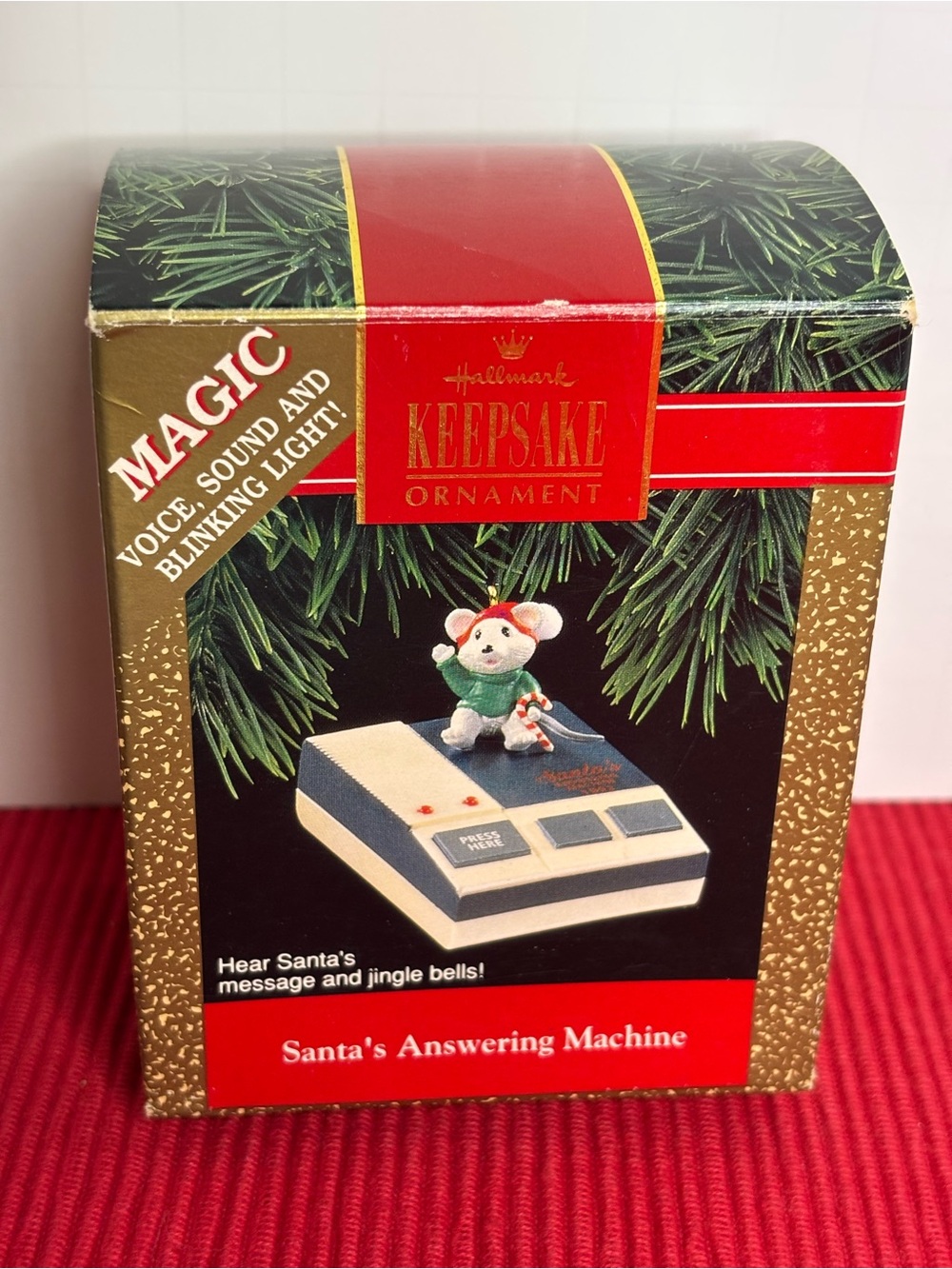 Hallmark Keepsake Ornament - Santa's Answering Machine (White & Blue)